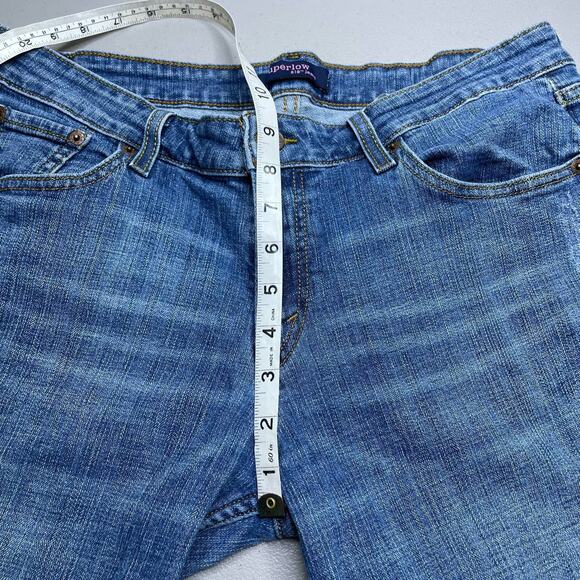 Levi SuperFlow 518 Bootcut Jean Low Rise Denim Whiskers Faded Med Wash Blue 15 M - Picture 9 of 14